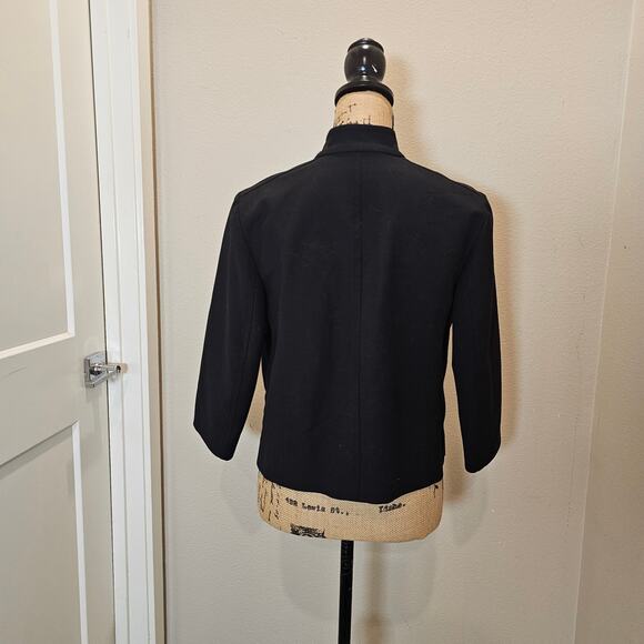 Per Se by Carlisle Black Cropped Blazer with Mandarin Collar Size 6 - Picture 4 of 8